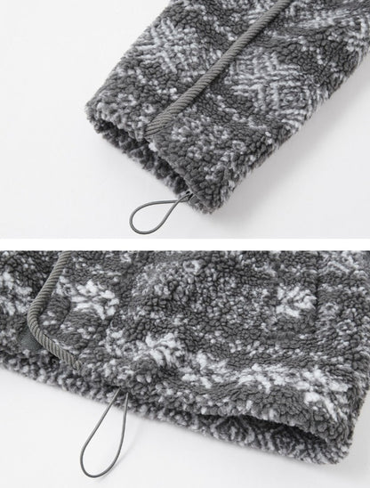 Gray Jacquard Fleece Hoodie
