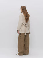 Modern Cape Scarf Wool Coat