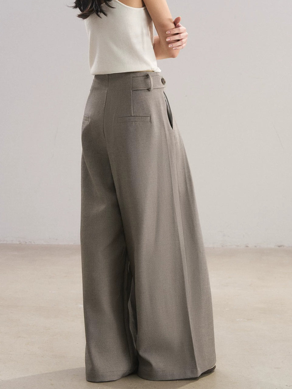 Pleated Wide-Leg Trousers