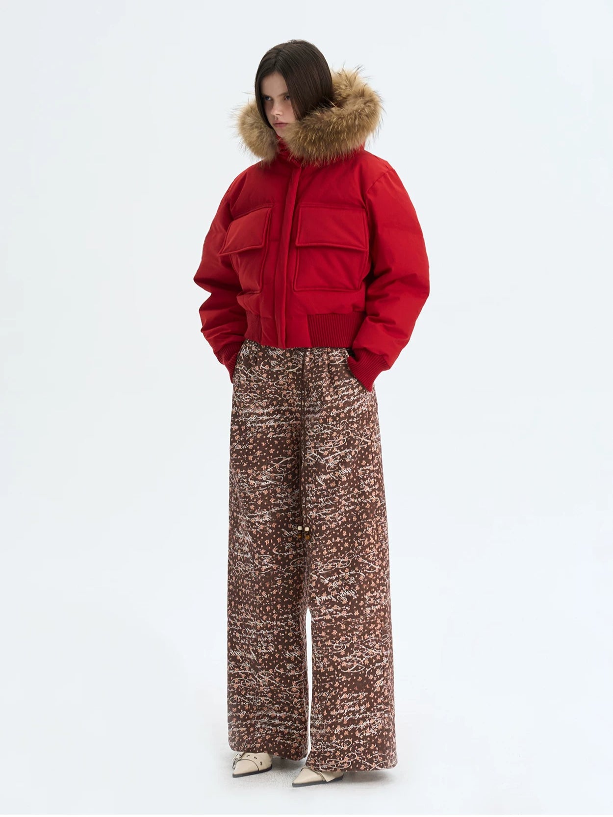 Vintage Print Down Jacket