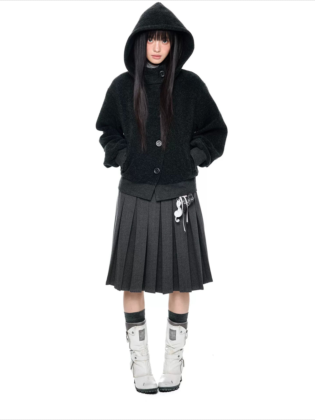 Hooded Button Jacket