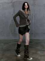 Layered Punk Hooded Top