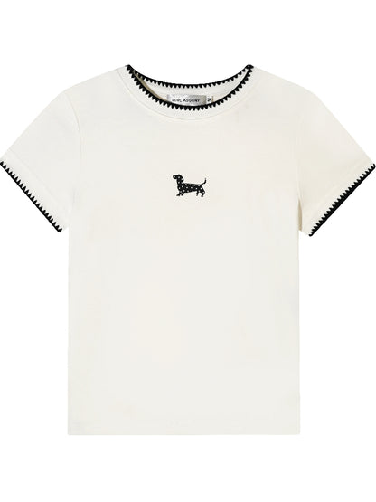 Dog Embroidered T-Shirt