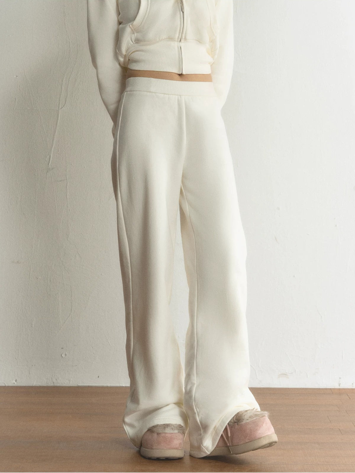 High Waist Fleece-Lined Straight-Leg Pants