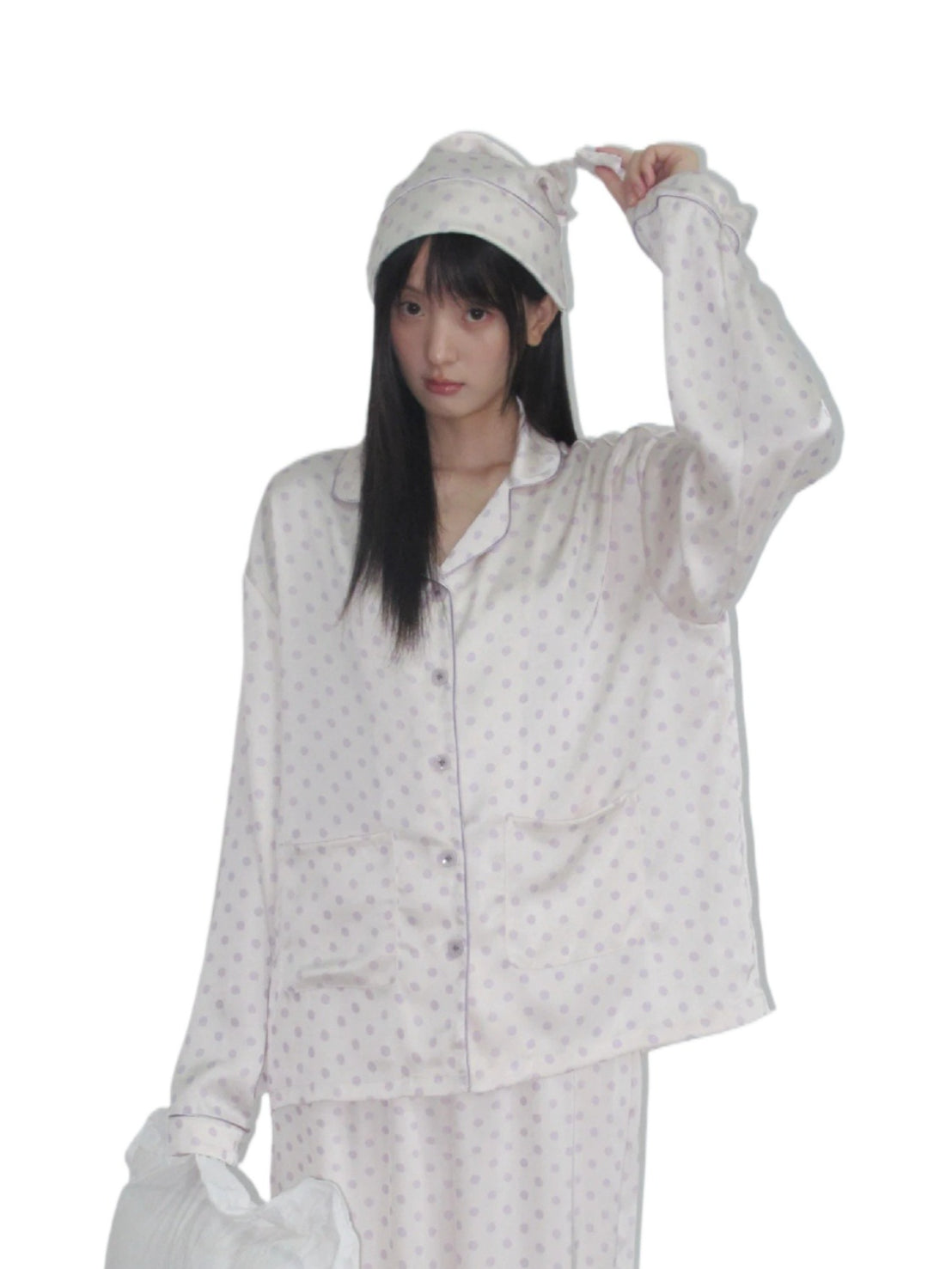 Purple Floral Polka Dot Loungewear Set