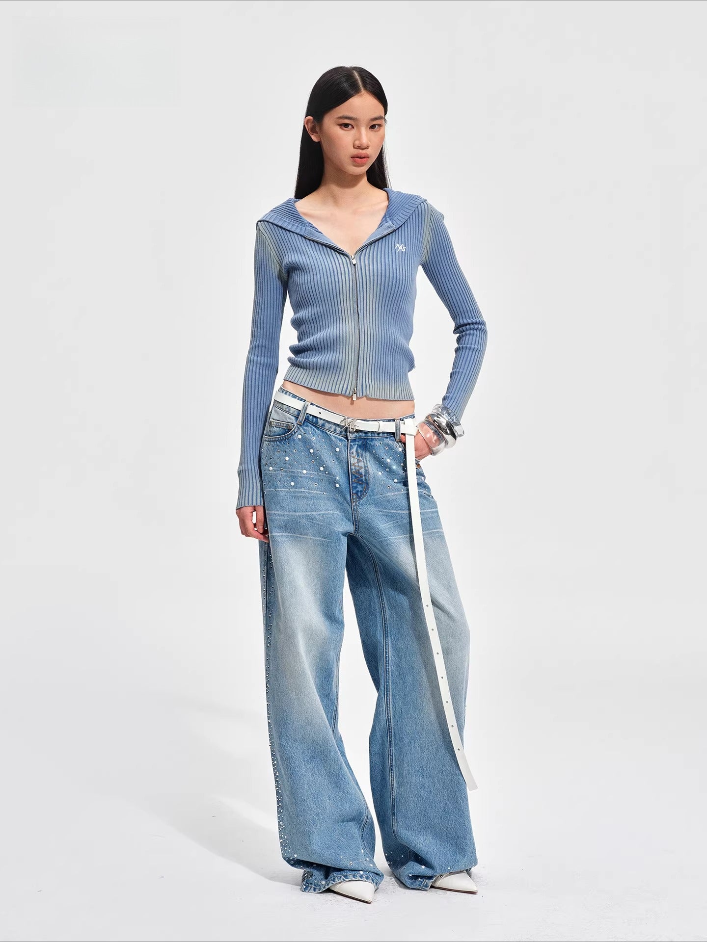 Equestrian Washed Cotton Knit Cardigan