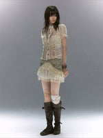 Studded Tiered Skirt