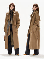 Khaki Plaid Belted Trench Coat