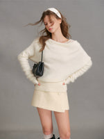 Cashmere Wool Lace Layered Sweater Set