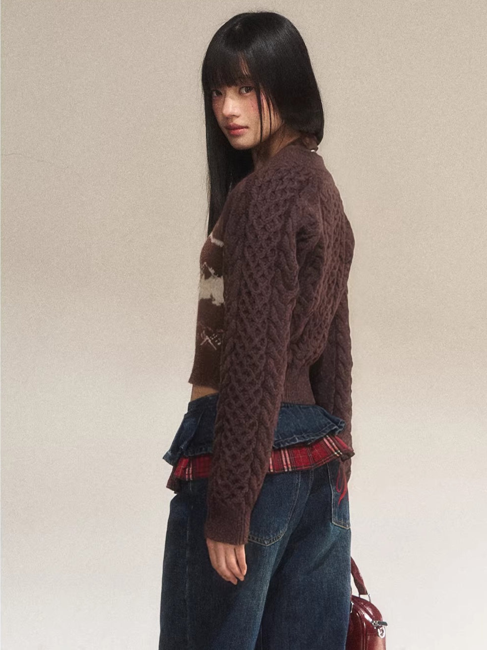 Fair Isle Jacquard Halter 2-Piece Set