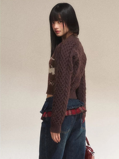 Fair Isle Jacquard Halter 2-Piece Set