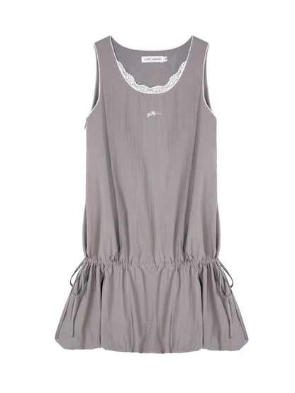 Lace Drawstring Dress