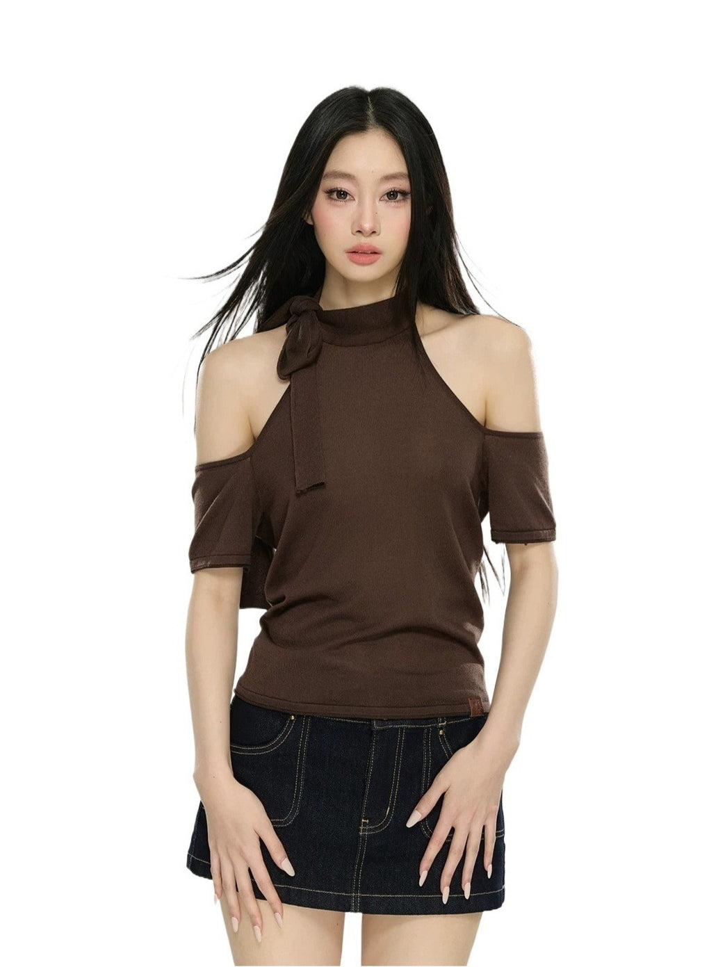 Cutout Halter Knit Top