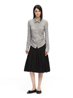 Crinkled A-Line Skirt