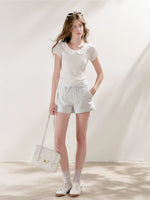 Floral Collar Knit Tee