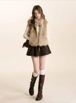 Faux Fur Stand Collar Vest