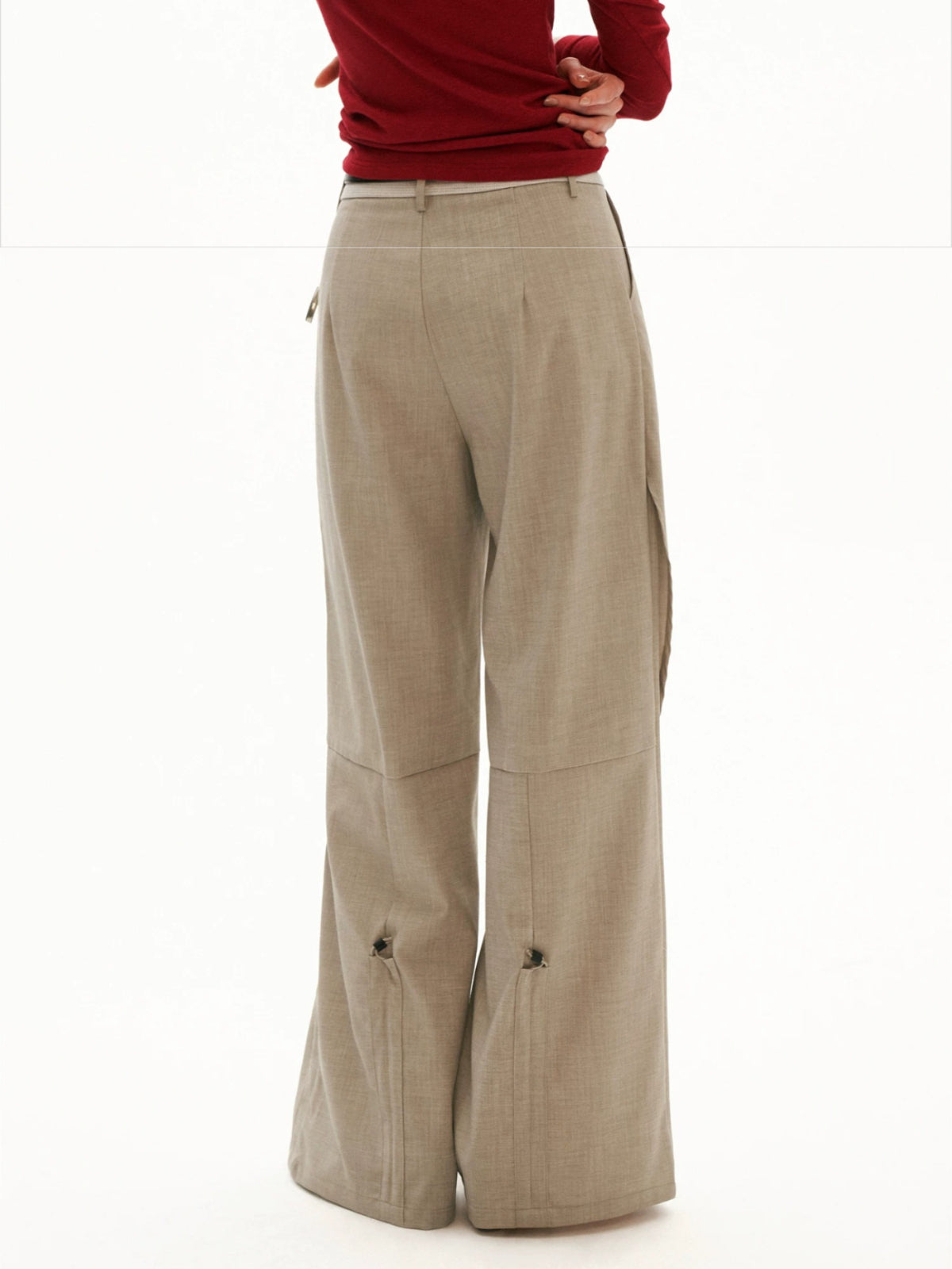 Structured Linen Blend Wide Leg Trousers