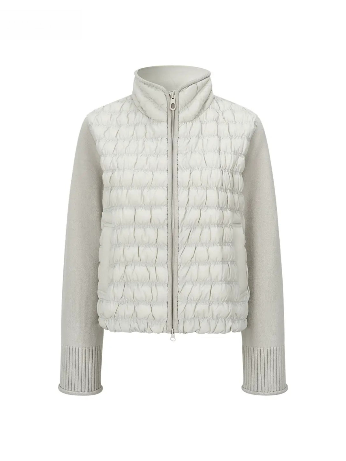 Quilted Down Knit Patchwork Jacket