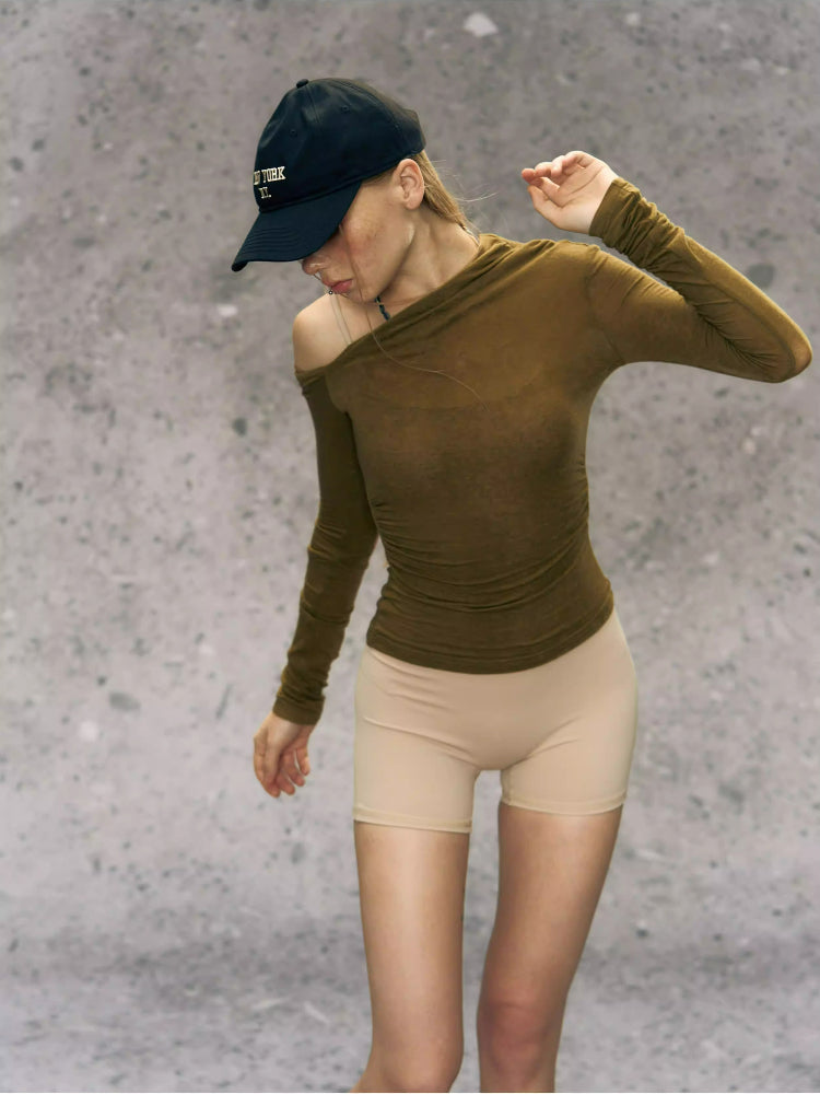 Skins Asymmetric One-Shoulder Knit Top
