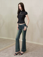 Mock Neck Skirt Set