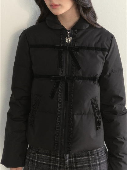 Velvet Winter Bow Down Jacket