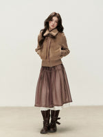 Oversized Collar Faux Fur Jacket