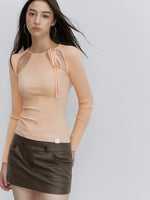 Cut-Out Rib Knit Top