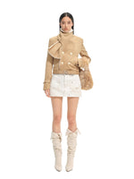 Maddie Shawl Short Suede Jacket
