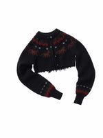 Fair Isle Pony Jacquard Knit Short Cardigan & Shorts Set
