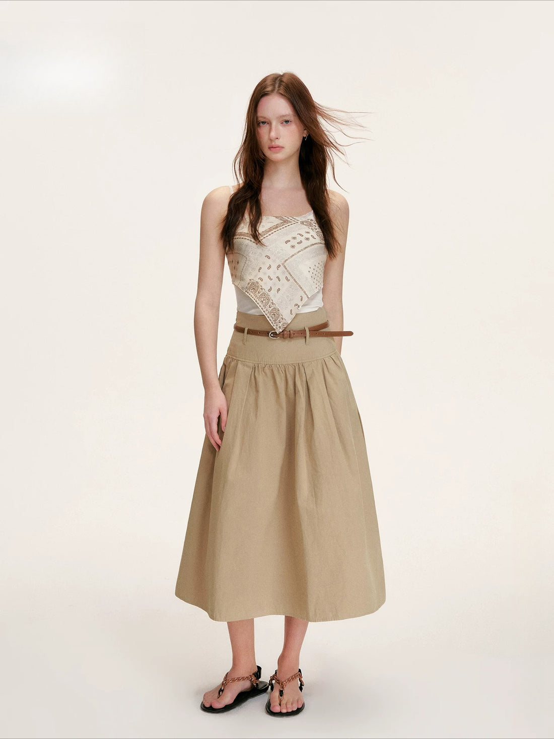 High Waist A Line Skirt
