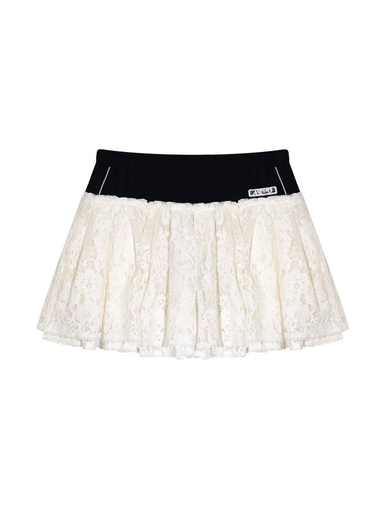 Lace Patchwork Mini Skirt
