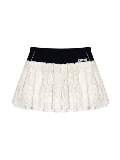 Lace Patchwork Mini Skirt