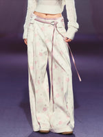 Floral Printed Satin Trousers