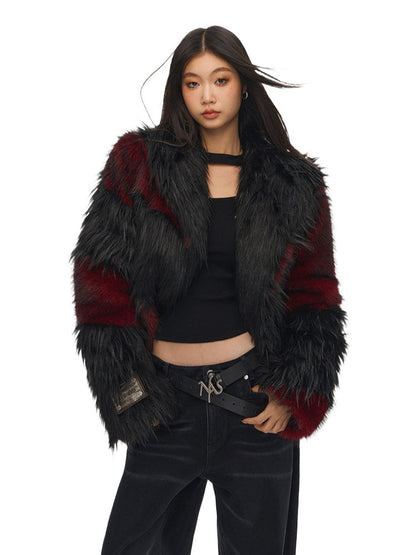 Loose Silhouette Large Lapel Patchwork Coat