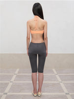Layered Color Blocking U-Neck Halter Vest