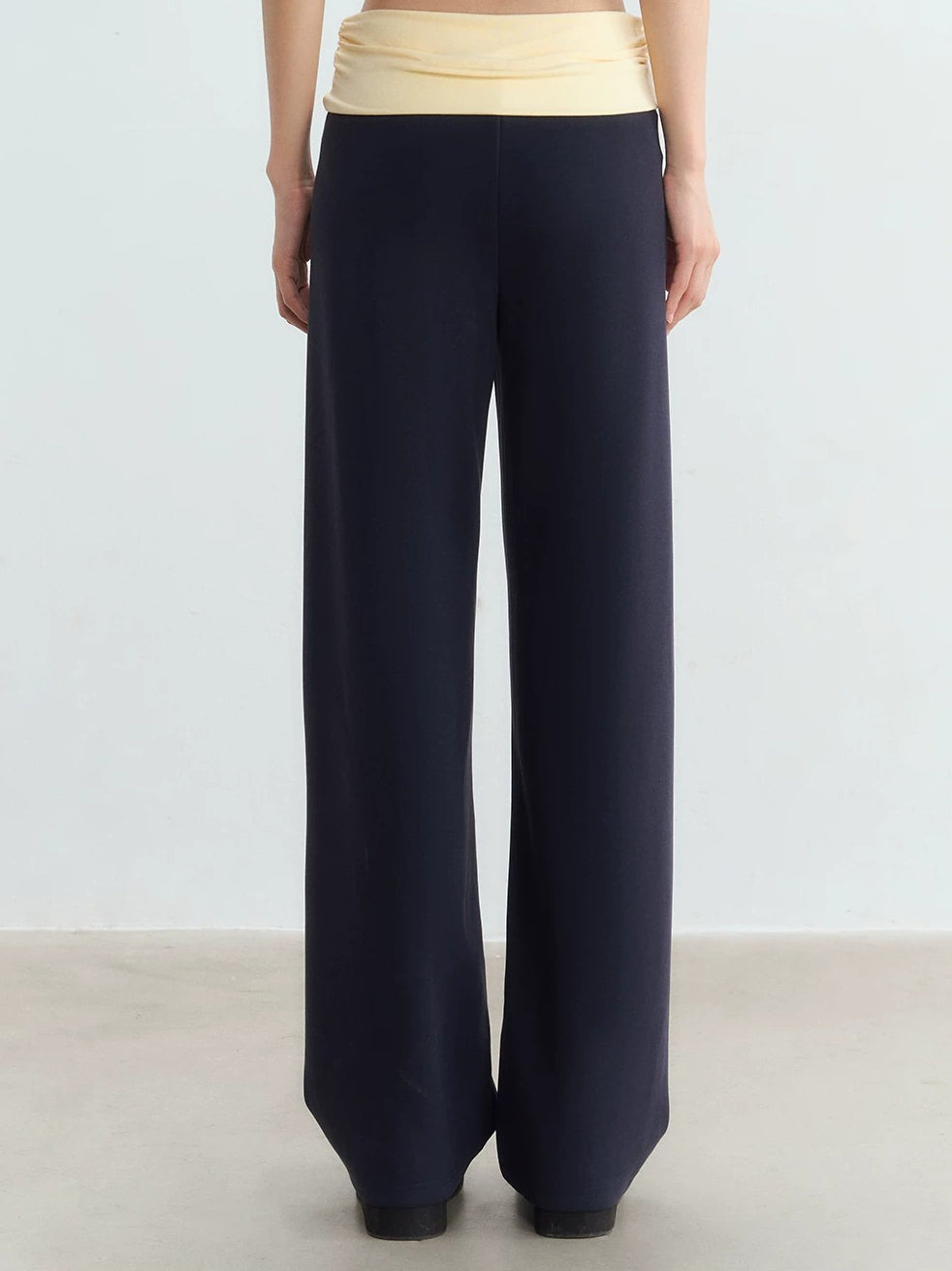 Contrast Waist Drawstring Pants