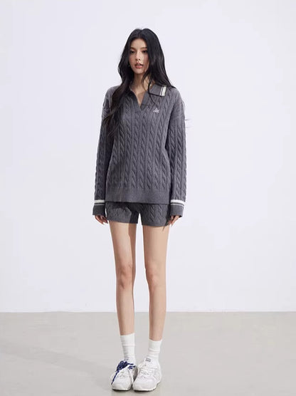 Colorblock Knit Polo &amp; Shorts Set