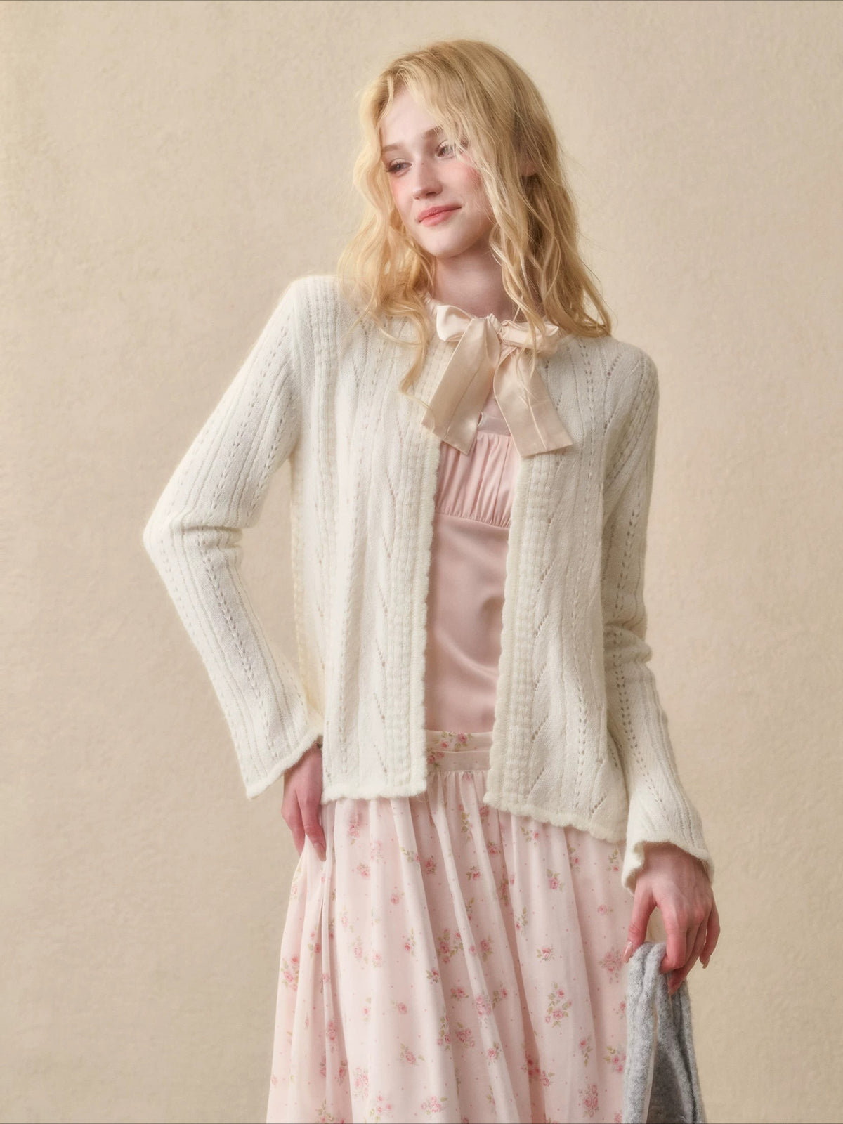 Ribbon Knit Cardigan