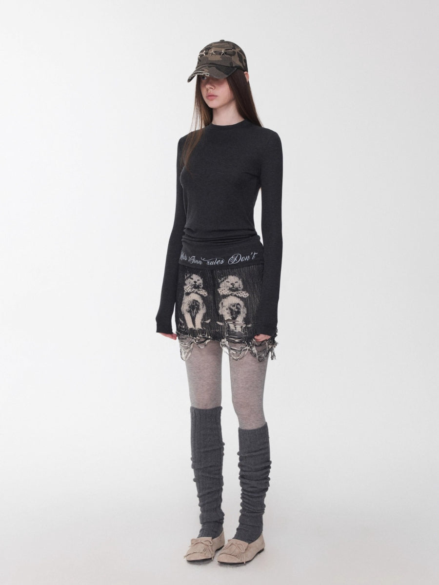 Over-the-Knee Wool Blend Ribbed Warm Leg Socks