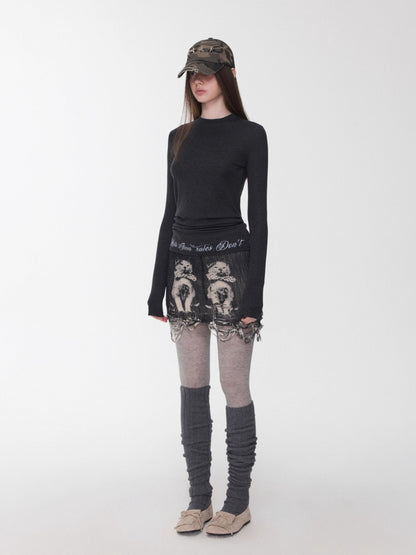Over-the-Knee Wool Blend Ribbed Warm Leg Socks