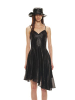 Coated Silk Little Black Dress