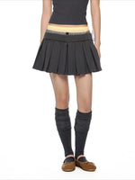 Plaid Pleated A-Line Skirt