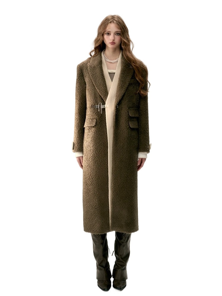 Matcha Green &amp; Black Wool Spliced Coat