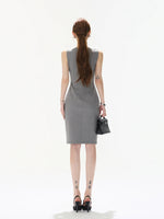 Ruched Midi Tank Dress