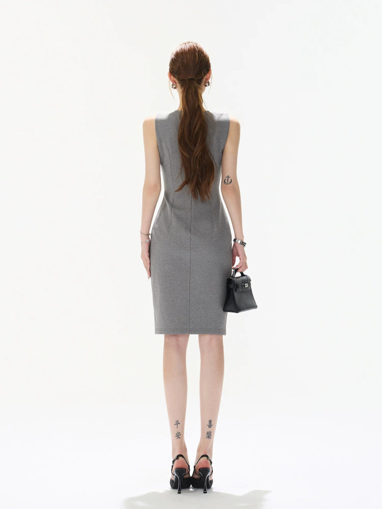 Ruched Midi Tank Dress