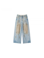 Washed Distressed Denim Pants