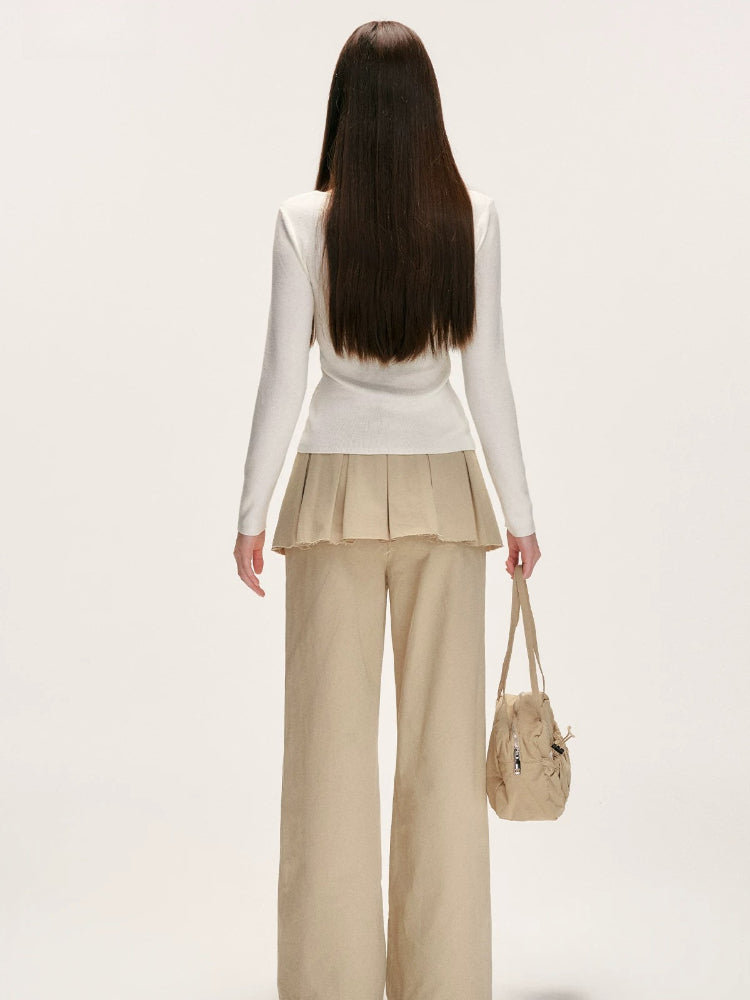 Bowknot Crewneck Knit Top