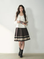 White Bow Lace A-Line Pullover Shirt