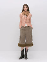 Cable-Knit V-Neck Cardigan