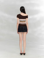 Stripe Asymmetric Knit Top